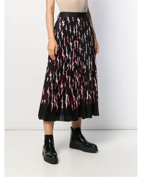 Prada Pleated Lightning Bolt Skirt 